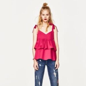 Zara Pink Layered Tank Top